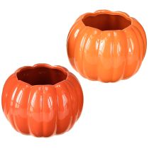 Article Jardinière en céramique citrouille orange assortie Ø14cm H10cm 2 pcs