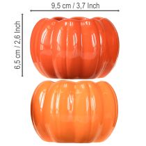 Article Pot de fleurs en céramique citrouille orange Ø9,5 cm H6,5 cm 4 pièces