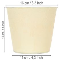 Article Cache-pot métallique pastel jaune Ø16cm H14cm