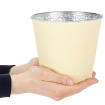 Article Cache-pot métallique pastel jaune Ø16cm H14cm