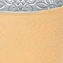 Article Pot de fleurs en métal, orange pastel, Ø 13,5 cm H 12,5 cm