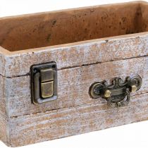 Jardinière tiroir béton aspect bois antique 22,5x13x9cm