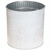 Article Jardinière Pissenlits Pot de fleurs en métal Blanc Ø15,5 cm H15,5 cm
