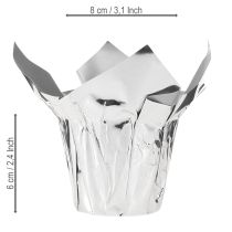 Article Jardinière argent brillant emballage cadeau Ø5,5cm H6cm 8 pcs
