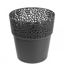 Article Jardinière pot de fleur en plastique anthracite Ø13cm H13.5cm