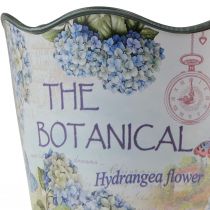 Article Cache-pot en plastique motif hortensias Ø13,5 cm H12 cm