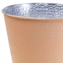 Article Jardinière jardinière en métal orange pastel Ø13.5cm H12.5cm