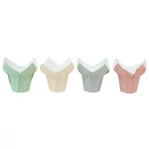 Article Jardinière papier à pois emballage cadeau fleurs Ø7cm H14cm 12pcs