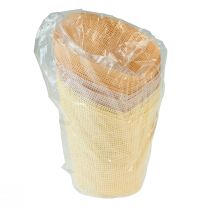 Article Jardinière papier tressé vanille, orange, rose Ø9cm H18cm 9pcs