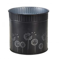 Article Jardinière Pot de Fleur Pissenlit Noir Ø15,5cm H15,5cm