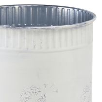 Article Jardinière Pissenlit Pot de Fleur Métal Blanc Ø15,5cm H15,5cm