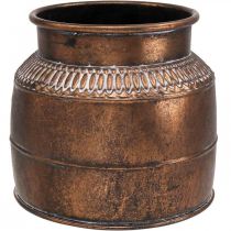 Jardinière grande jardinière décorative relief cuivre métal Ø22cm H21cm