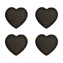 Article Coeur Ardoise Saint Valentin Coeur Décoratif Noir W16cm 4pcs