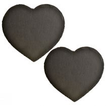 Article Coeur Ardoise Saint Valentin Coeur Décoratif Noir 25cm 2pcs