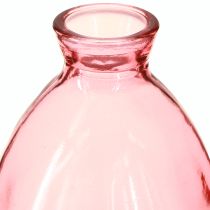 Article Vase bulbeux mini vases verre teinté rose Ø7cm H12cm 6 pcs