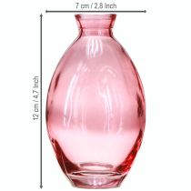 Article Vase bulbeux mini vases verre teinté rose Ø7cm H12cm 6 pcs