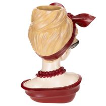 Article Vase tête femme en résine avec lunettes de soleil et collier, 30cm