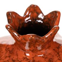 Article Décoration grenade en céramique rouge brillant 14 cm