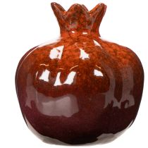 Article Décoration grenade en céramique rouge brillant 14 cm