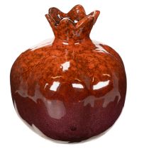 Article Décoration grenade en céramique rouge brillant 14 cm