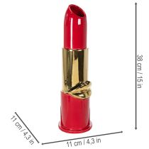 Article Vase décoratif en forme de rouge à lèvres pour fleurs artificielles à longues tiges, 38 cm