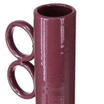 Article Vase moderne et artistique à long col et anses rondes, idéal pour les intérieurs élégants, 24 cm