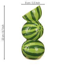 Article Vase en céramique motif pastèque, 22 cm, décoration estivale