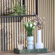 Article Vase décoratif moderne vase métal blanc crème Ø10.5cm H25.5cm