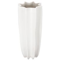 Article Vase décorative en céramique blanche avec structure cannelée 38 cm
