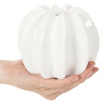 Article Vase en céramique blanche en forme de citrouille 15 cm décoration intérieure