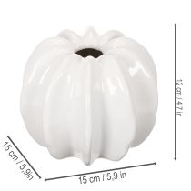 Article Vase en céramique blanche en forme de citrouille 15 cm décoration intérieure