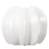 Article Vase en céramique blanche en forme de citrouille 15 cm décoration intérieure