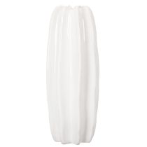 Article Vase en céramique blanche rainurée pour fleurs séchées 40 cm