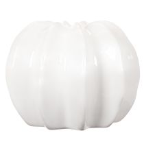Article Vase décorative citrouille blanche brillante 19 cm pour fleurs artificielles