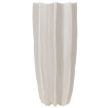 Article Vase haut ondulé en céramique gris taupe mat 38 cm