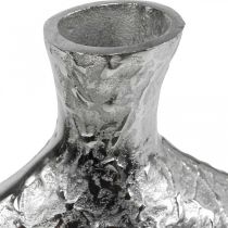 Vase décoratif vase à fleurs en métal martelé argent 24x8x27cm