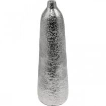 Article Vase décoratif vase à fleurs métal martelé argent Ø9,5cm H32cm