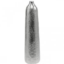 Article Vase décoratif vase à fleurs métal martelé argent Ø9,5cm H41cm