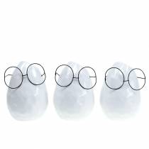 Article Vase avec verres décoration Pâques céramique blanc Ø8,5cm H13cm 3 pcs