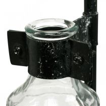 Article Vase décoratif bouteille décorative avec support en métal noir Ø16cm