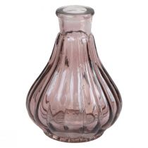 Vase vase en verre rose bulbeux vase décoratif verre Ø8,5cm H11,5cm