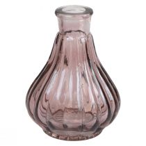 Article Vase vase en verre rose bulbeux vase décoratif verre Ø8,5cm H11,5cm