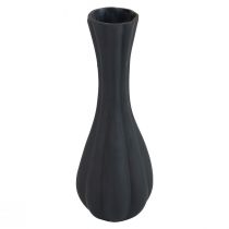 Vase vase verre noir rainures vase fleur verre Ø6cm H18cm