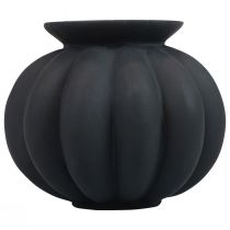 Vase vase en verre noir vase décoratif bulbeux verre Ø11cm H9cm
