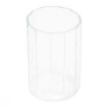 Article Bougeoir lanterne en verre transparent Ø9,5cm H15cm 6pcs