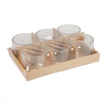 Article Bougeoir lanterne en verre transparent Ø9,5cm H9cm 6pcs