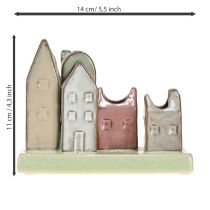 Article Ensemble de mini vases, maisons colorées pour la décoration de table, 14 cm