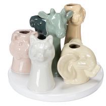 Article Vase contenant des figurines d'animaux décoratives, idéal pour une décoration de chambre ludique, 13 cm