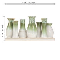Article Vases décoratifs en céramique sur plateau, objet de décoration polyvalent, 26 cm
