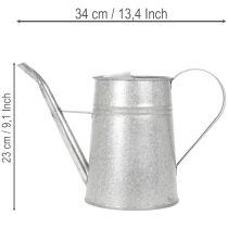 Article Arrosoir décoratif galvanisé, métal gris, style vintage, 1,7 L, H 23 cm, idéal pour les décorations florales et les jardinières élégantes.